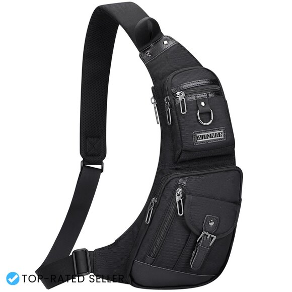 Slim Crossbody Sling Bag Lightweight Travel Daypack Adjustable Strap Casual